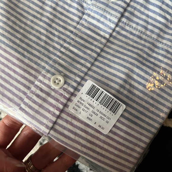 Scotch and soda nwt men’s striped button up short sleeve. Still in polybag - Picture 4 of 7